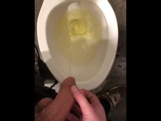 pissing in public directioning piss with his cock