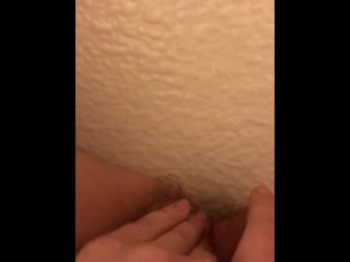 Peeing in pantys then fingering my hairy pussy