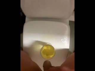 Very desperate glass pee by transguy went messy