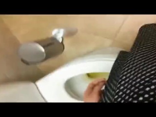 MILF pees panties in work bathroom