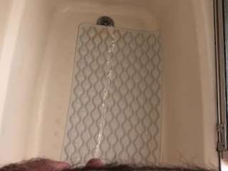 Desperate Pee in Tub Before Showering