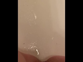 Close up Pussy desperate to pee piss in the bath
