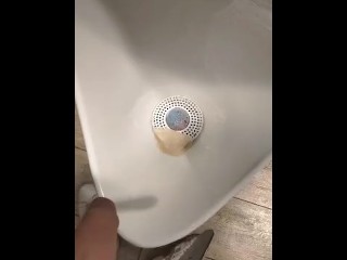 Desperation pee in MC Donald restroom + wet handkerchief
